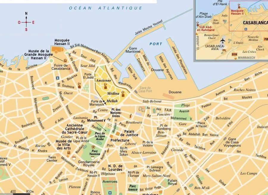 Casablanca Flughafen Karte