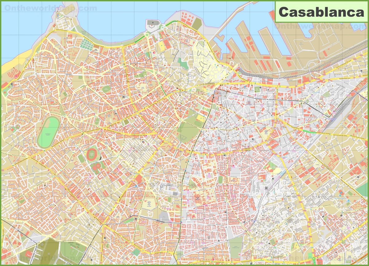 Straßenkarte von Casablanca